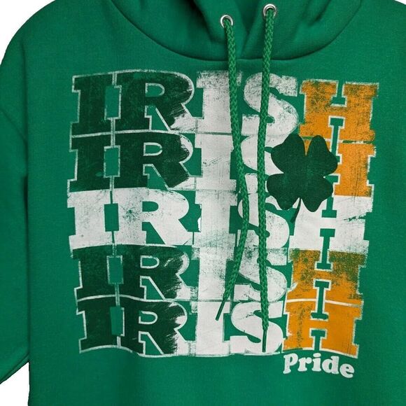 Irish Pride Hoodie Men Small Hooded Sweatshirt St. Patty Green Adult S NEW - Picture 3 of 6